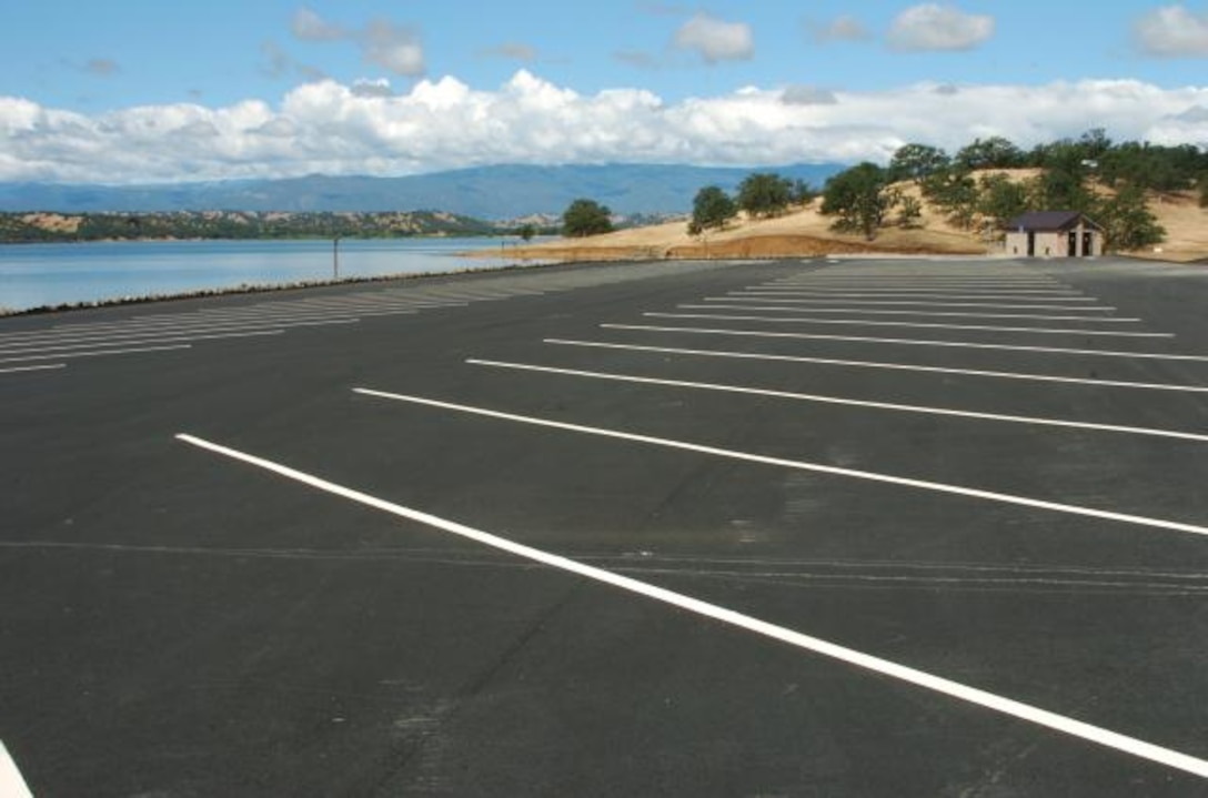 A new parking lot at Black Butte Lake, Calif., awaits summer visitors May 18, 2011. The parking lot was added as part of a boat ramp expansion project funded by a grant from the California Department of Boating and Waterways.