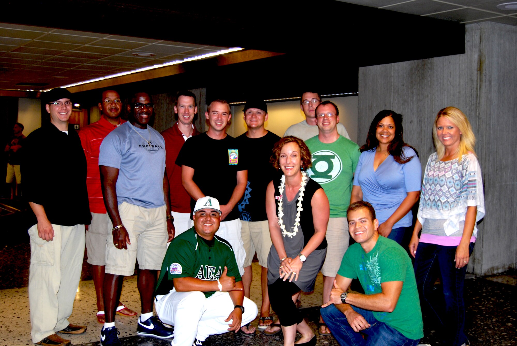 CMSgt Laura Noel is greeted by the members of the USAF Band of the Pacific-Hawaii at Honolulu International Airport.