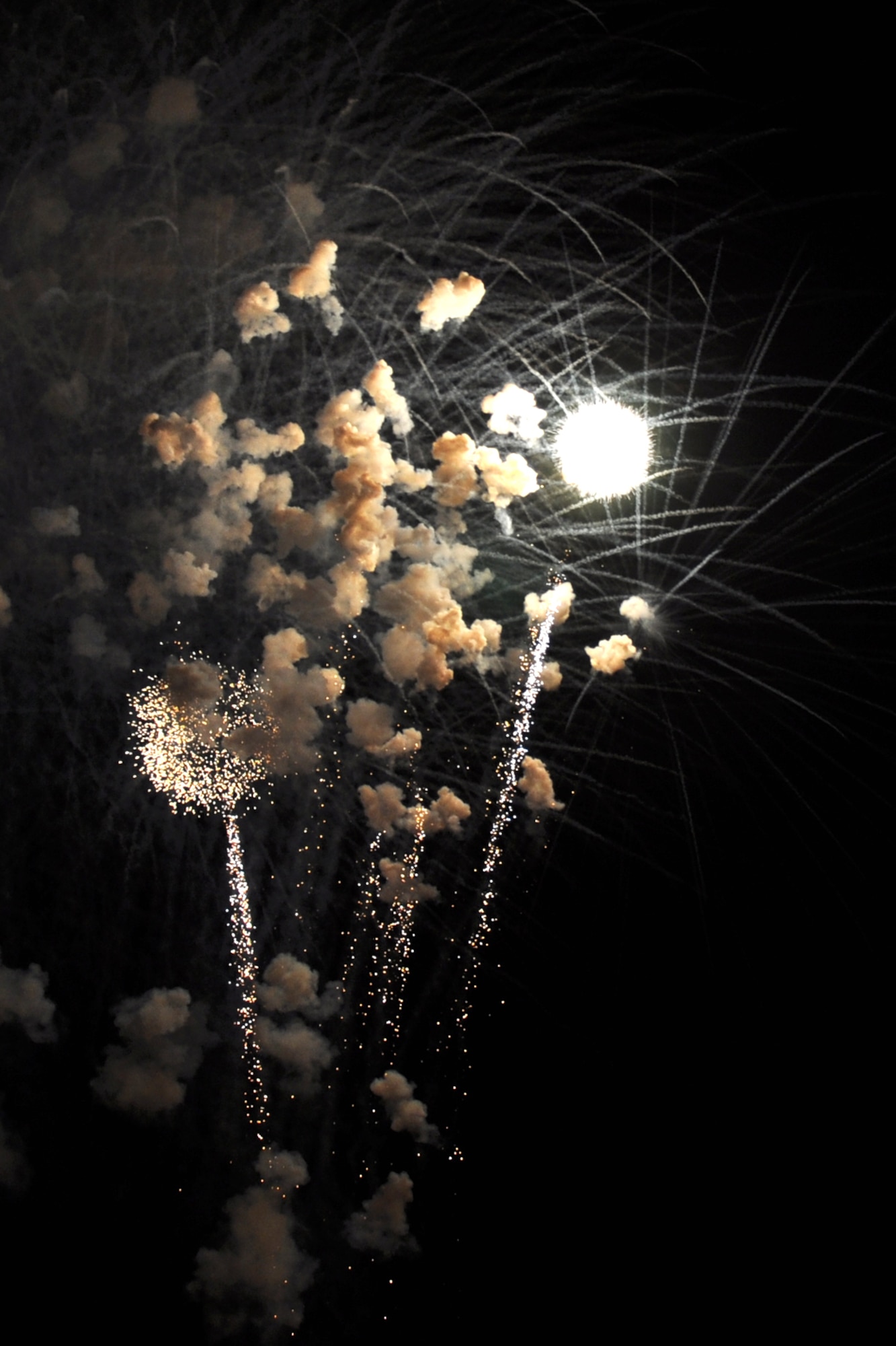 A spectacular fireworks display illuminated the Red River and thousands of spectators during the during the Independence Day celebration in Shreveport, La., July 4, 2012. The celebration at Riverview Park in downtown Shreveport featured many types of food and beverage vendors, a musical concert, fireworks, and a flyover by a B-52 Stratofortress from the 307th Bomb Wing at Barksdale Air Force Base. La. (Courtesy photo by Roy Bell)
