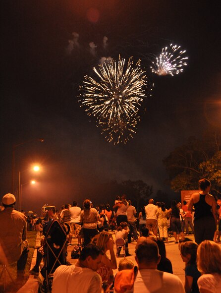 Homestead Air Reserve Base 4th of July celebration’s attendees watch the base firework display.  (U.S. Air Force photo/Senior Airman Jacob Jimenez)