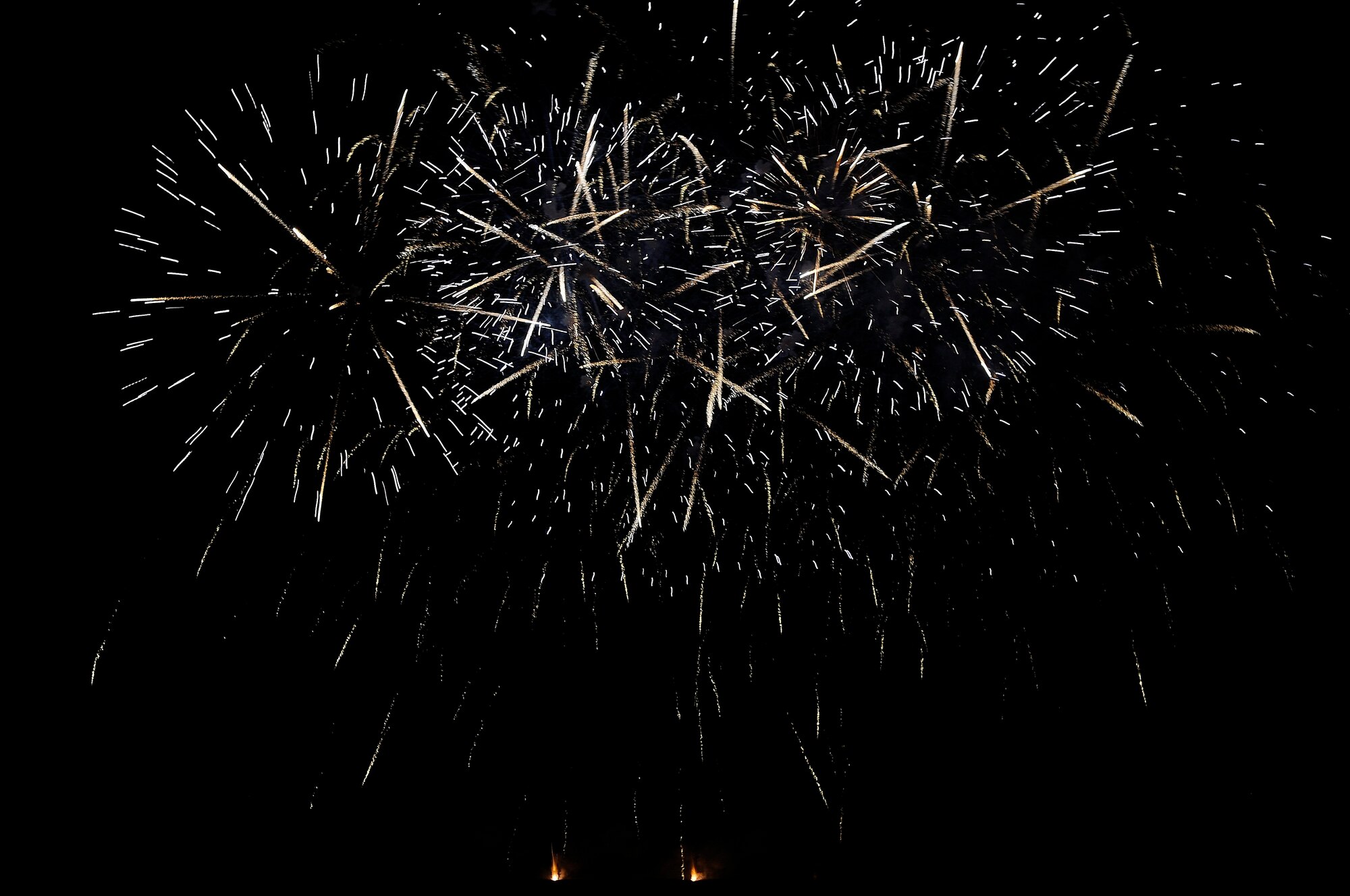 ROYAL AIR FORCE FELTWELL, England - Fireworks light the sky during the Independence Day celebration here, July 4, 2012. Approximately 30,000 people came together to celebrate America's Independence Day. Attendees enjoyed a variety of food, played games, witnessed aerial displays, rode carnival rides and watched fireworks. (U.S. Air Force by Senior Airman Connor Estes)