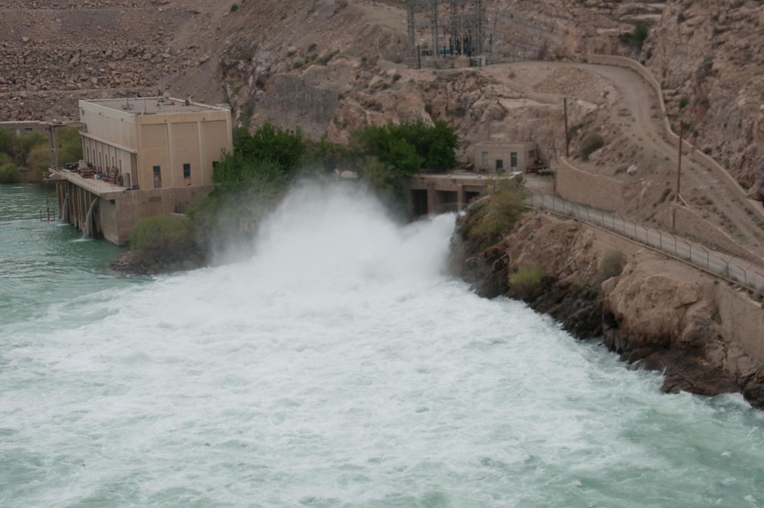AFGHANISTAN — Water exits the Kajaki Dam power house in early April 2012, in southern Afghanstan.