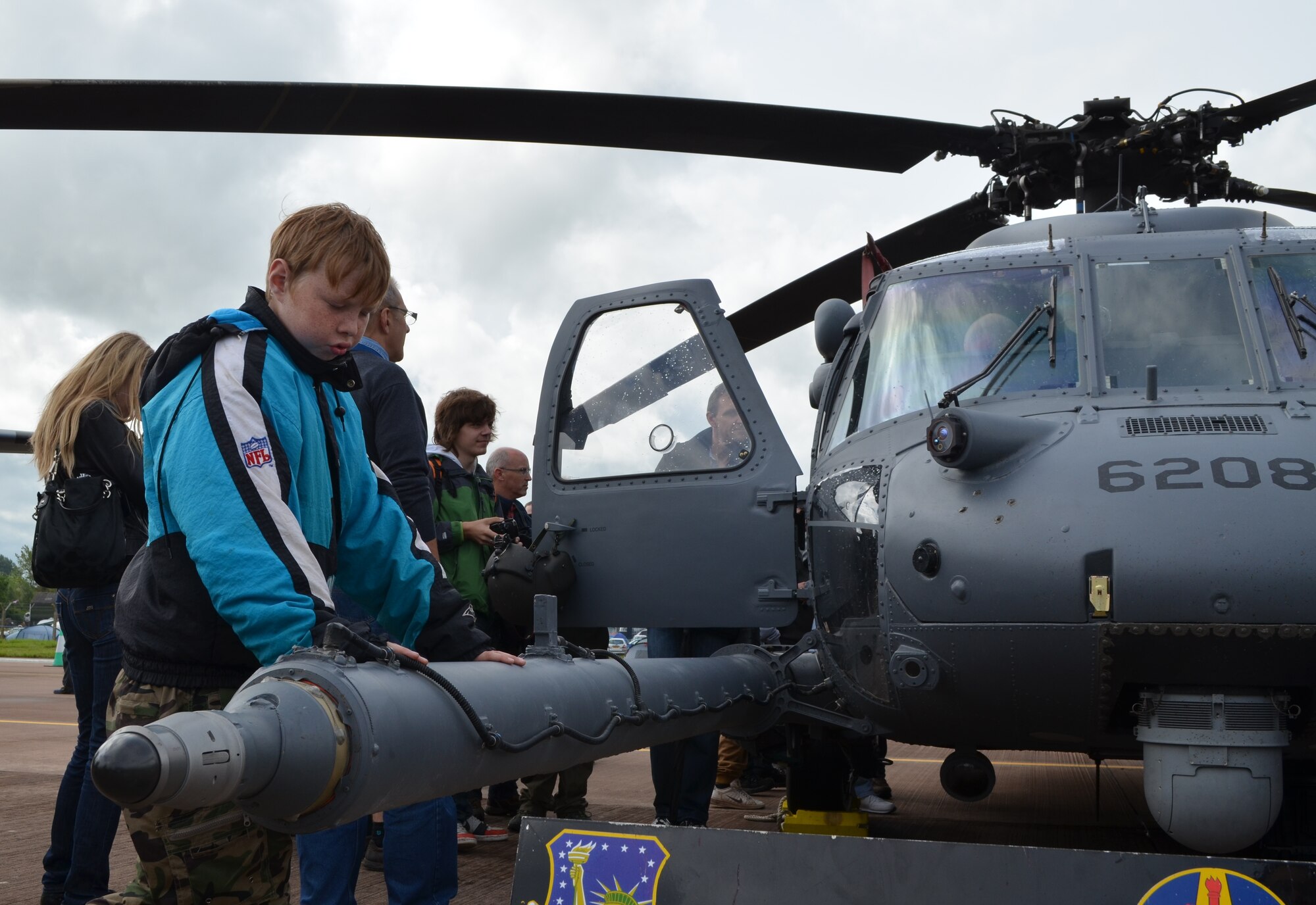 RAF FAIRFORD, United Kingdom - An HH-60G Pave Hawk from the 56th Rescue Squadron at RAF Lakenheath, United Kingdom, sits on display July 7 during the Royal International Air Tattoo. (U.S. Air Force photo by 1st Lt. Carolyn Glover)