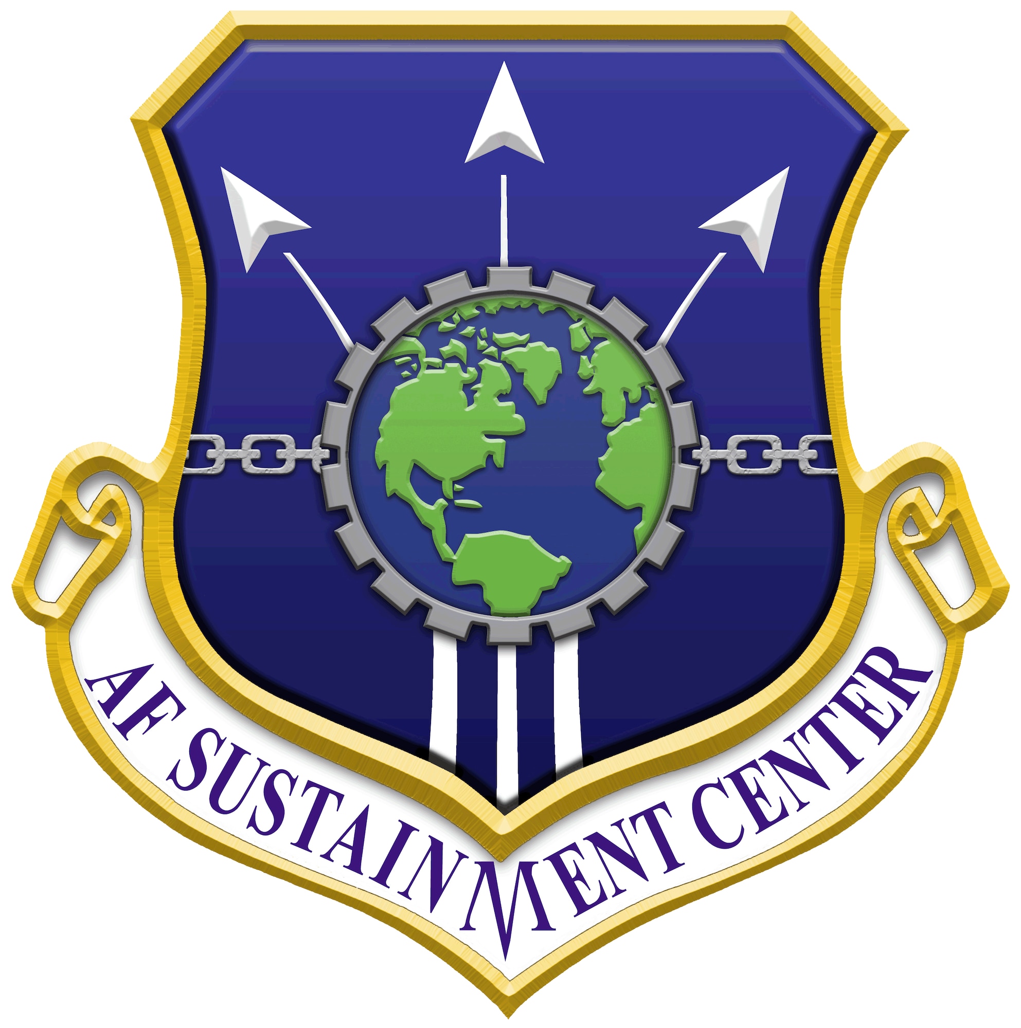 The shield for the Air Force Sustainment Center, which was activated at Tinker Air Force Base, Okla., July 10, 2012. 