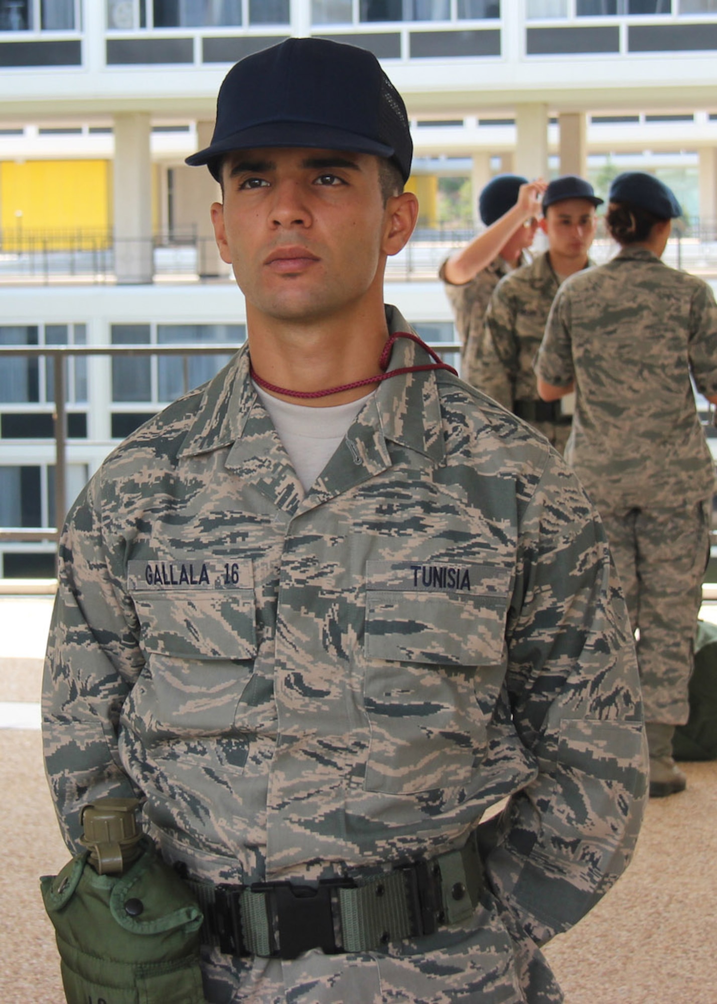 Mohamed Salim Gallala from Tunisia is one of twenty international students participating in Basic Cadet Training. International students must be proficient in English and meet all other requirements for Academy admissions. When they graduate they receive a Bachelor of Science Degree, but are not commissioned officers in the U. S. Air Force.