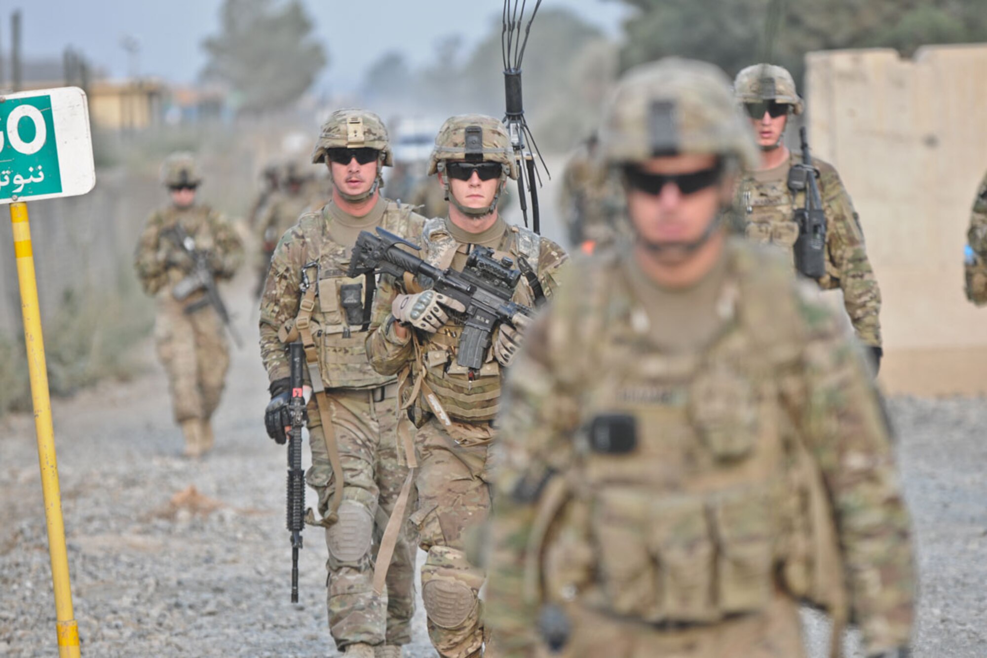 Paratroopers of A/2-377th PFAR conduct a security patrol outside of Forward Operating Base Salerno July 7. (U.S. Army photo/Staff Sgt. Jason Epperson)