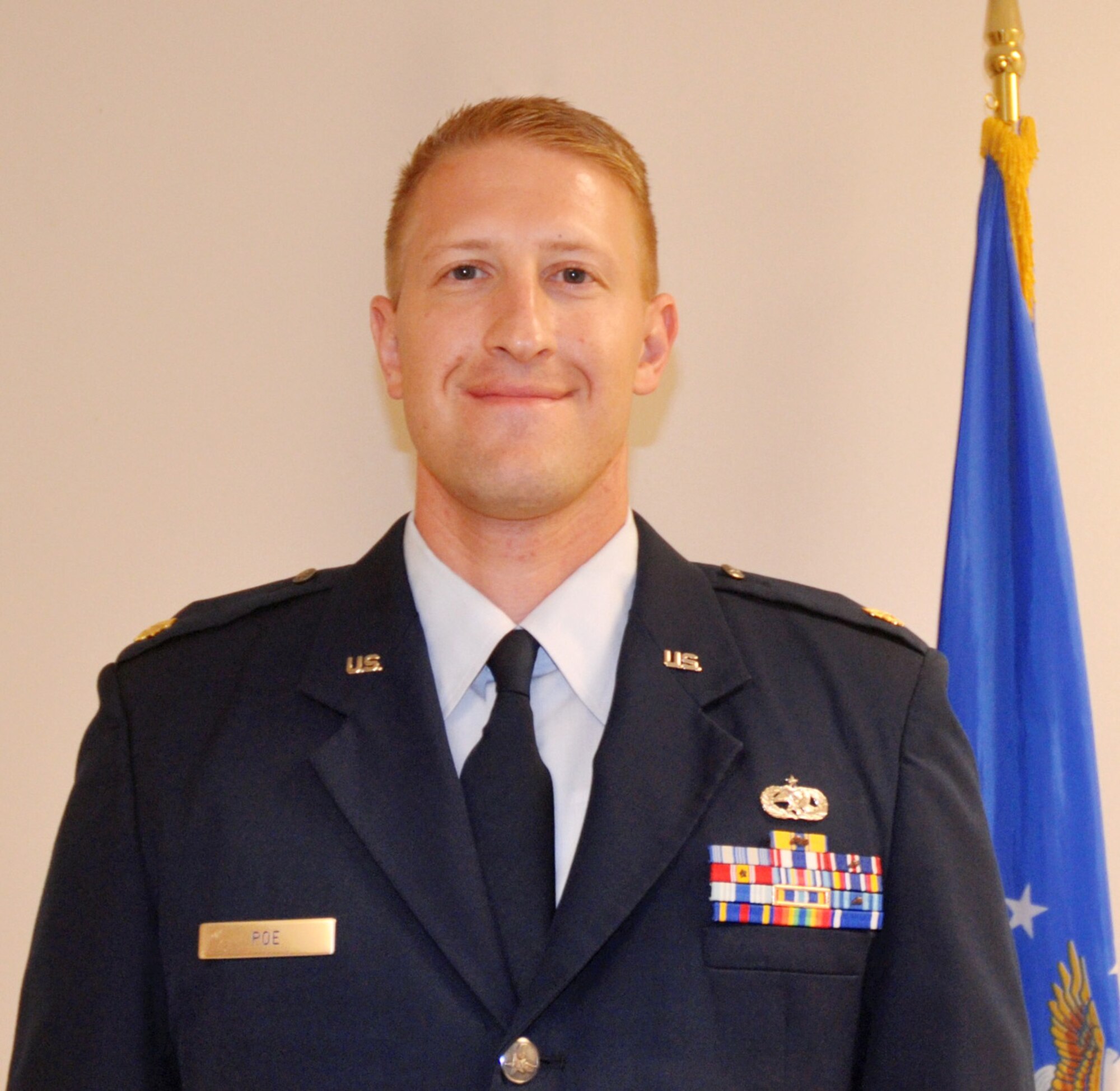 Major Brady Poe accepted command of the 325th Maintenance Operations Squadron from Maj. Christopher Cullen during a change of command ceremony, July 12. (U.S. Air Force photo by 2nd Lieutenant Andrea Valencia) 