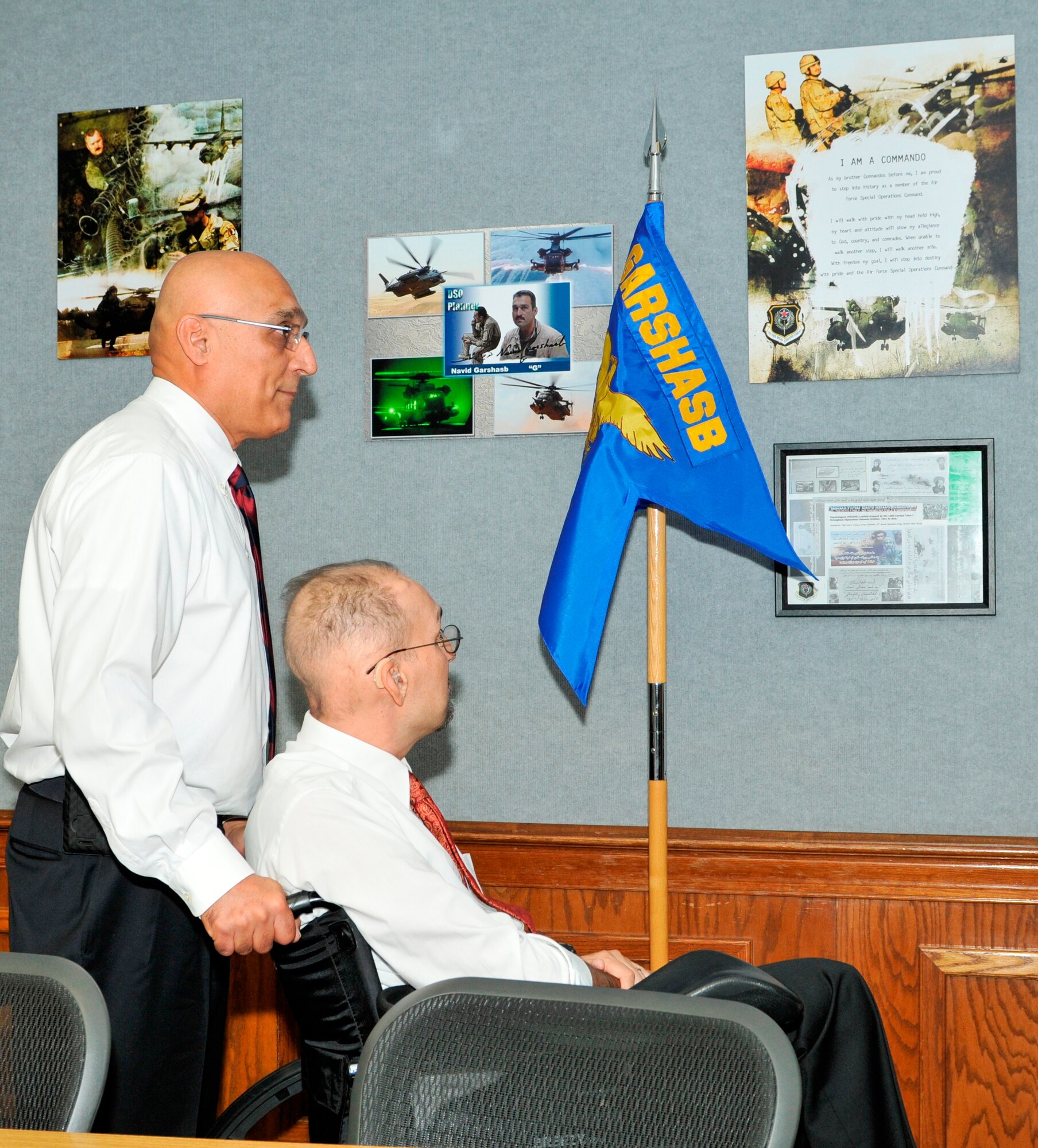 The Airey NCO Academy class 12-5 recently renamed one of the 13 flights housed at the school after Master Sgt. [Retired] Navid Garshasb. (U.S. Air Force photo by Rachelle Elsea)


