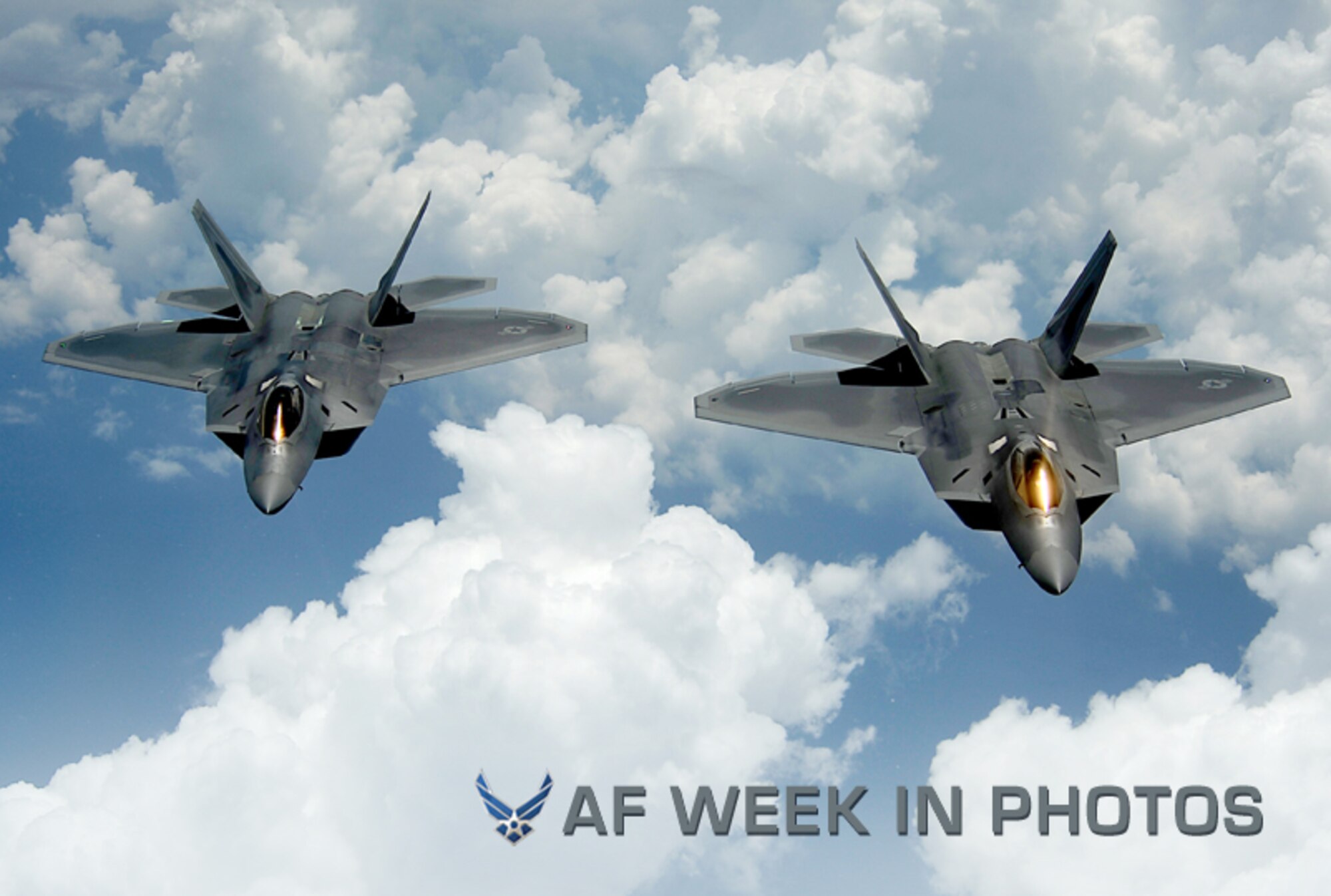 A pair of F-22 Raptors pulls away and flies behind a KC-135 Stratotanker after receiving fuel off of the East Coast on July 10, 2012. The 1st Fighter Wing at Joint Base Langley-Eustis, Va., received their first two Raptors in January 2005 and the wing’s 27th Fighter Squadron was designated as fully operational in December 2005. The Raptors belong to the 27th FS and the KC-135 belongs to the 756th Air Refueling Squadron at Joint Base Andrews Naval Air Facility, Md. (U.S. Air Force photo/Master Sgt. Jeremy Lock)