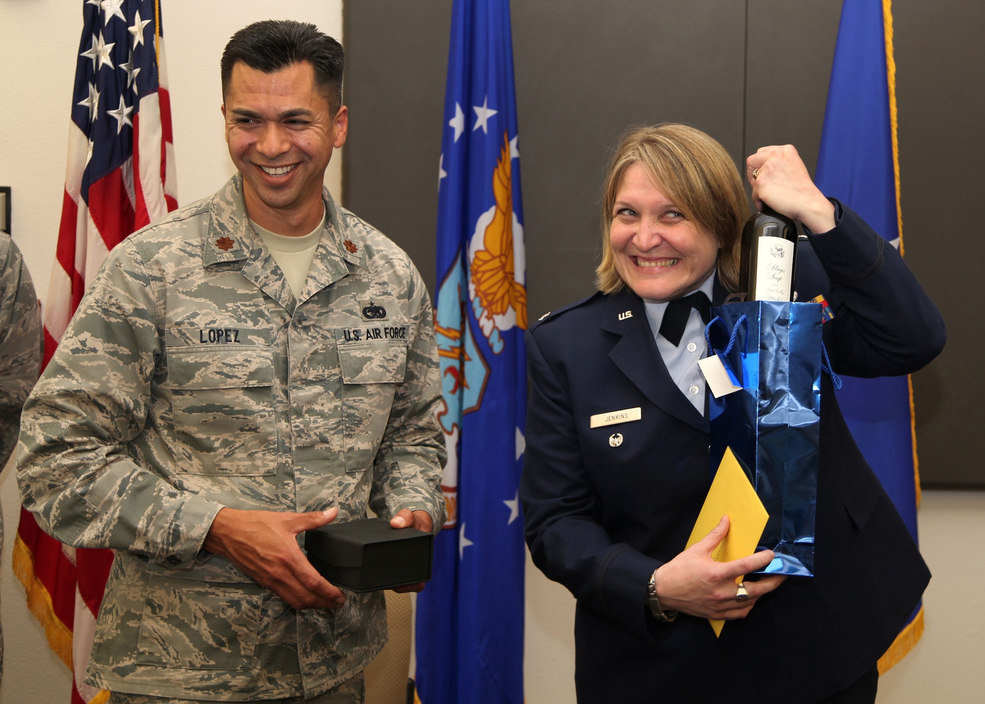 TRAVIS AIR FORCE BASE, Calilf. -- 349th Air Mobility Wing as Lt. Col. Connie Jenkins pinned on her eagles in June. (U.S. Air Force photos/Lt. Col. Robert Couse-Baker)