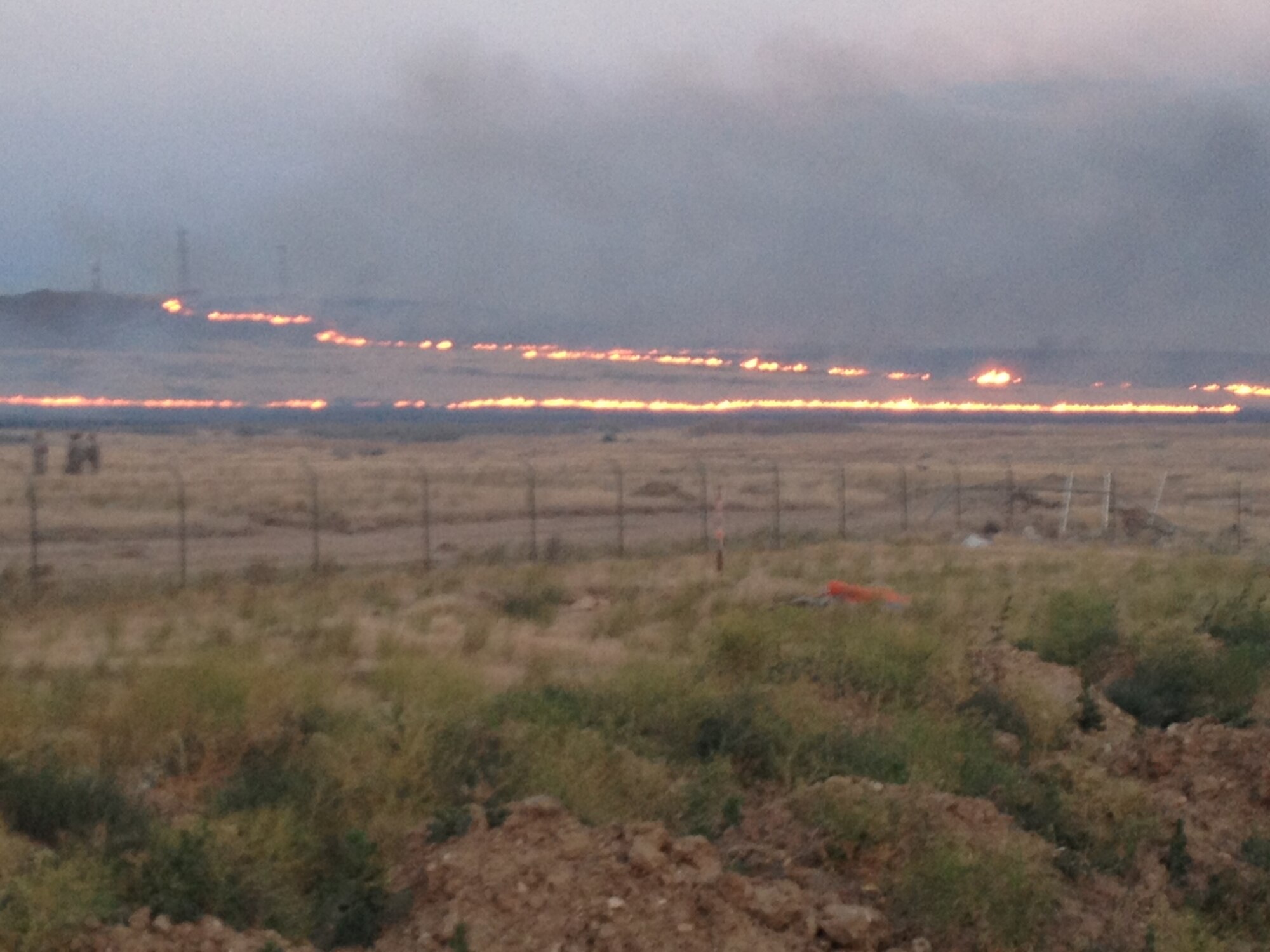 The Benwalk fire in Mountain Home, Idaho, burned more than 25,000 acres July 9, 2012. The MHAFB fire department works closely with local firefighting agencies throughout the fire season. (U.S. Air Force photo/courtesy Jeff Wagner, MHAFB Deputy Fire Chief)