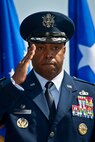 Lieutenant General David S. Fadok, commander and president of Air University presides over the 42nd Air Base Wing change of command, where former 42nd ABW commander Col. Brian Killough relinquishes command to incoming commander Col. Trent Edwards. (U.S. Air Force photo by Melanie Rodgers Cox)