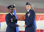 Maj. Joshua Hallada, combat search and rescue pilot, was presented the
Silver Star medal at the 19th Air Force's inactivation ceremony Thursday at
Joint Base San Antonio-Randolph.  Gen. Edward A. Rice, Jr., Air Education
Training Command commander, presented the third highest military decoration
to Hallada for his participation in a recovery mission of two U.S. Army
pilots who were downed in the Allasay Valley, an enemy controlled area east
of Bagram Airfield, Afghanistan on April 23, 2011.  (U.S. Air Force photo by Rich McFadden)