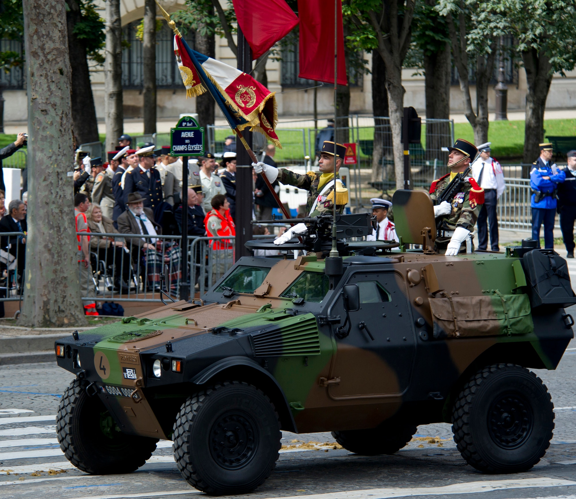 PARIS -- Camps del Elysee during the 2012, 14th of July parade in Paris. The 14th of July, known in English by Bastille Day, is the French equivalent of the American 4th of July. It commemorates the attack on the Bastille on July 14, 1989, which preceded the French revolution. (U.S. Air Force photo/Staff Sgt. Benjamin Wilson)