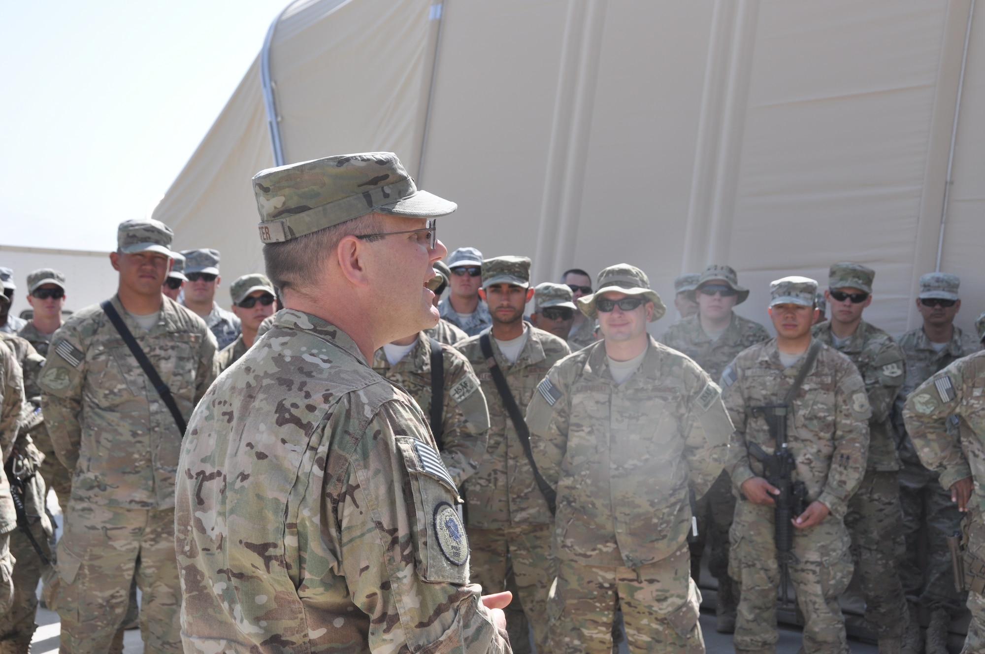 Lt. Col. Michael Nester, 577th Expeditionary Prime Beef Squadron commander and relative of Dyrk’s family, organizes the unit's "Dyrk" contribution to the hometown "Dyrkstrong" effort. Four-year-old Dyrk Burcie was diagnosed with terminal cancer, and his father's fire department co-workers began an effort to bring as many smiles to the faces of Dyrk's family as possible. (U.S. Air Force photo/TSgt Shawn David McCowan)