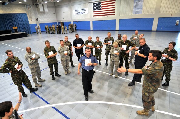 McGHEE TYSON AIR NATIONAL GUARD BASE, Tenn. - Senior enlisted service members from six nations attend training exercises during the 8th annual International NCO Leadership Development Seminar held at the I.G. Brown Training and Education Center here, July 12, 2012. (National Guard photo by Master Sgt. Kurt Skoglund/Released)