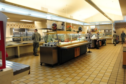 The Joint Base Charleston – Air Base, S.C., Gaylor Dining Facility supports the 437th and 315th Airlift Wings and the 628th Air Base Wing by providing more than 211,000 hot, nutritious meals annually. The Gaylor Dining Facility offers cafeteria-style and self-serve breakfast, lunch, dinner and midnight meals. The modern facility has full-service snack and main-entrée lines, a full salad and pastry bar and an ice cream bar. (U.S. Air Force photo/ Airman 1st Class Chacarra Walker)