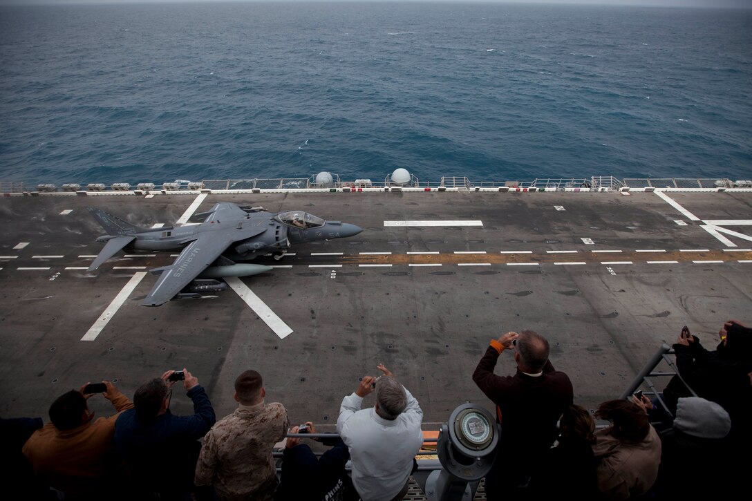 PACIFIC OCEAN -- The unit embarked the ship, as well as USS New Orleans and USS Pearl Harbor in San Diego Nov. 14, beginning a seven-month deployment to the Western Pacific, Horn of Africa and Middle East regions. (U.S. Marine Corps photo by Sgt. Elyssa Quesada)
