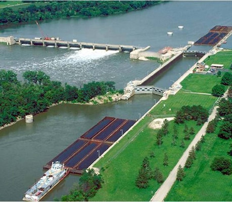 Dresden Lock and Dam on the Illinois River near Morris, Ill., is one of 239 lock chambers at 193 sites nationally operated by the U.S. Army Corps of Engineers that provides half-hourly lock and daily vessel specific information through a new Lock Performance Monitoring System that is Web-based and available to the public at http://corpslocks.usace.army.mil/.