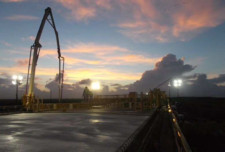 FLORIDA — The U.S. Army Corps of Engineers Jacksonville District reached a major milestone for the Tamiami Trail Modifications project shortly after midnight, July 13, 2012, as the first concrete pour on the bridge deck was completed.