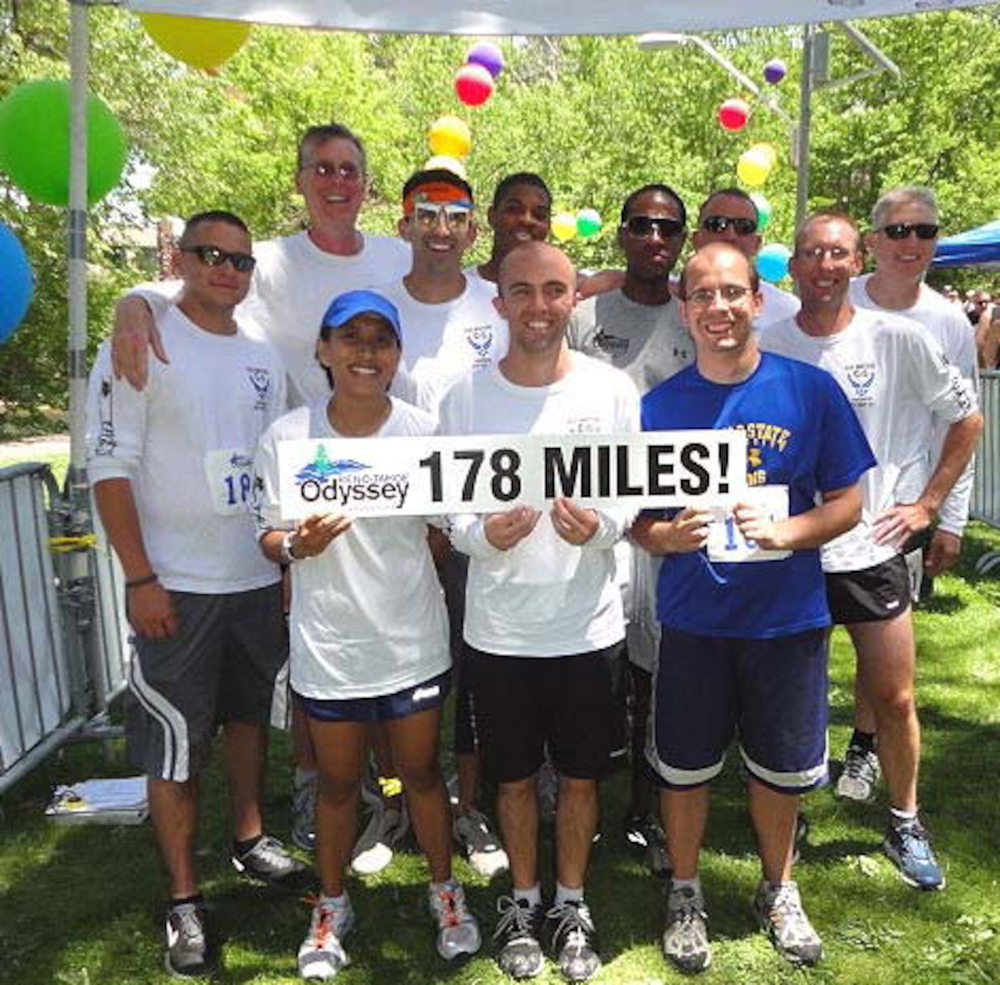 TRAVIS AIR FORCE BASE, Calif. -- Eighth Annual Reno-Tahoe Odyssey Race for charity. Team members pictured included: From Travis AIr Force Base: Senior Master Sgts. Richard Robb and Carl Carlson, 349th Aircraft Maintenance Squadron, Senior Airman Andrew McGee, 349th AMXS, Tech. Sgt. Hilda Maurera, 945th AMXS, TSgt. Timothy Covey, 60th Maintenance Squadron, Staff Sgt. Demetrius Mapp, Senior Airmen Daniel Massingill, Alexander Samaniego, Mitchell Beede and Bryan Dvorachek, all 60th AMXS; and Master Sgt. Alex Roberson, 713th Combat Operations Squadron, Beale AFB, Calif. (Courtesy photo)