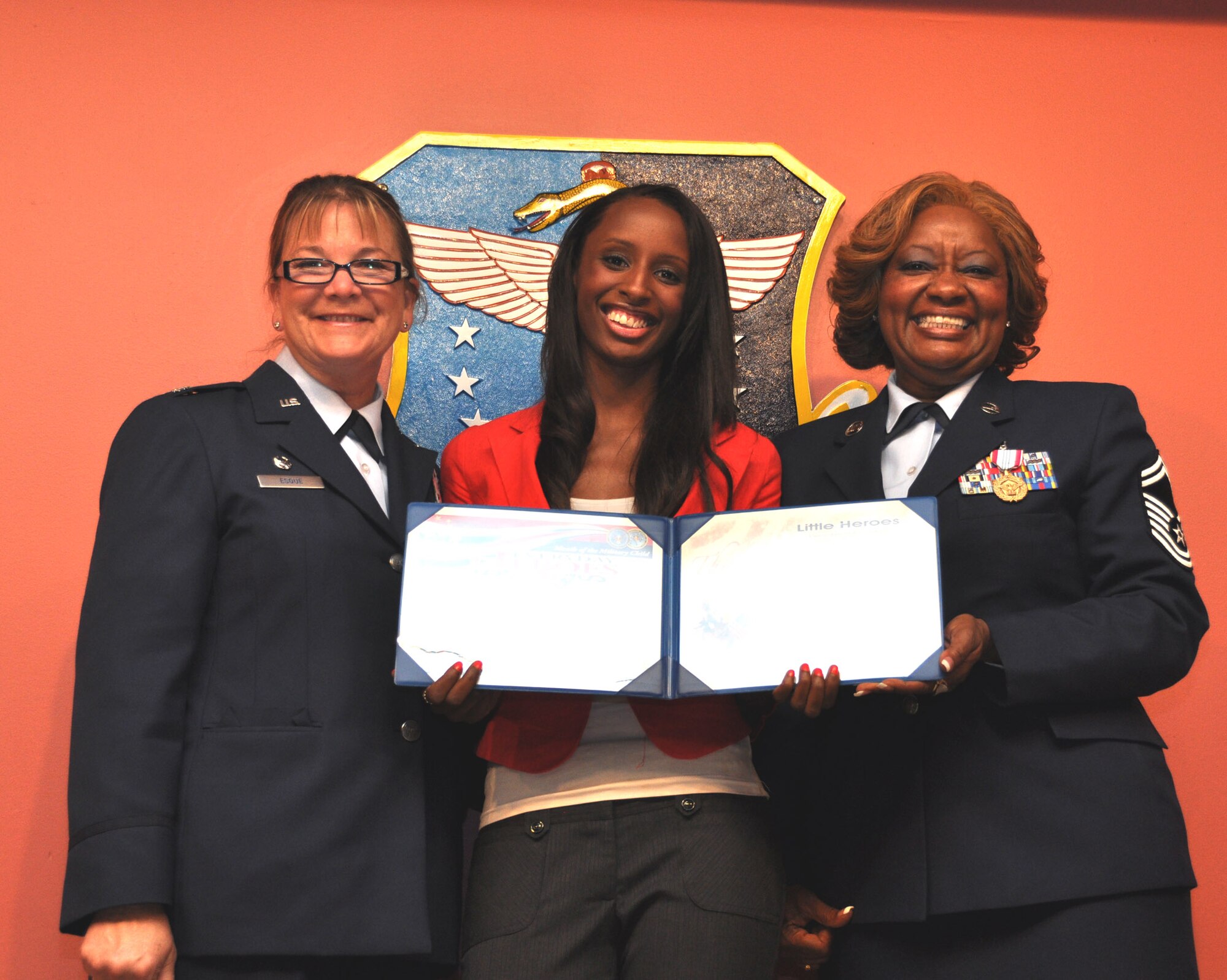 TRAVIS AIR FORCE BASE, Calif. -- Senior Master Sgt. Arnita Fowler, 349th Aerospace Medical Squadron retires from the U.S. Air Force on June 23, 2012, at Travis Air Force Base, Calif. (U.S. Air Force photo/Tech. Sgt. Rachel Martinez)