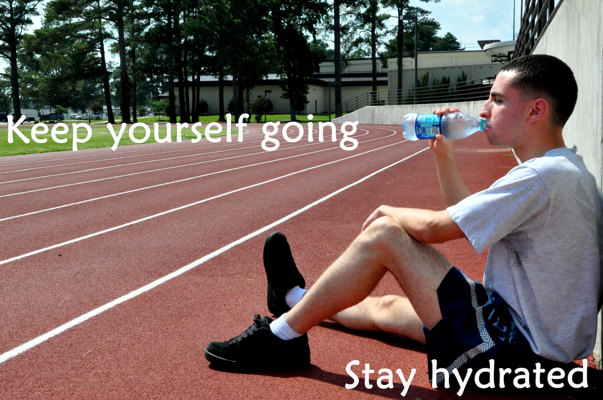 Being physical is part of being an Airman. Dehydration and other heat related injuries are common during the summer months. For information on staying hydrated, protected and knowledgeable, look through the Airman’s Manual or contact your unit safety representative. (U.S. Air Force Illustration/Airman 1st Class Mariah Tolbert/Released)