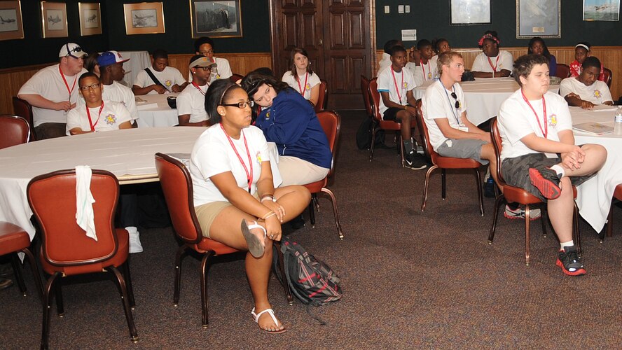 Louisiana Gaining Early Awareness and Readiness for Undergraduate Program students attend a class about avionics at the Barksdale Club on Barksdale Air Force Base, La., July 18.  The class topics dealt with different areas in the avionics career field. The two-week long LA GEAR UP camp is designed to give students, who are interested in a career in avionics, the tools and skills needed to make the right career choices. (U.S. Air Force photo/Senior Airman Sean Martin)(RELEASED)