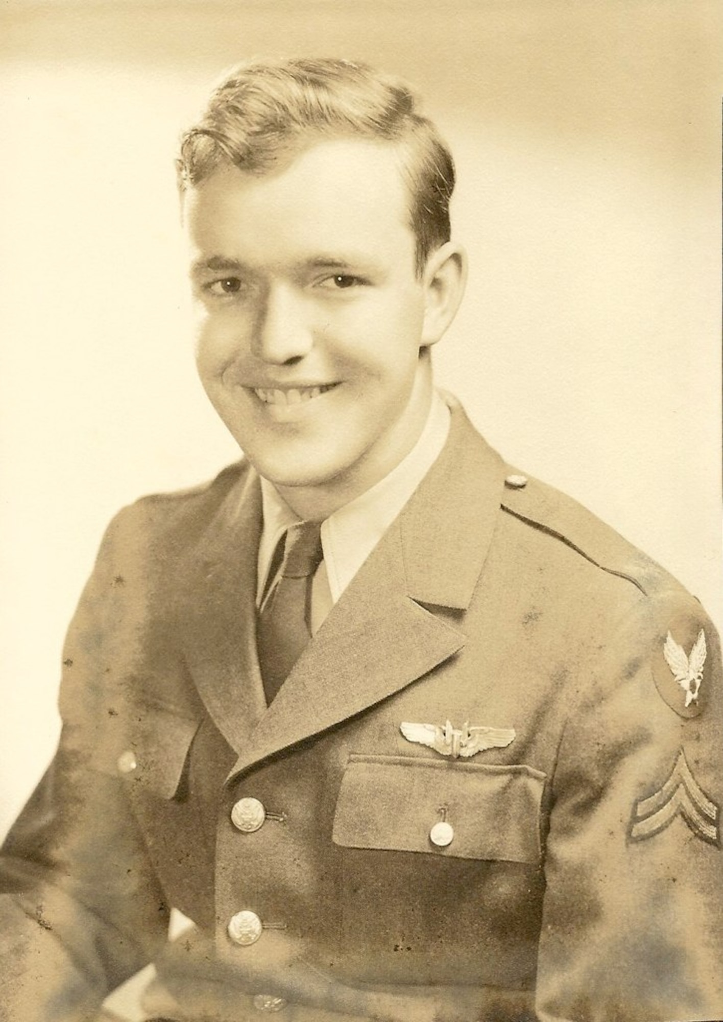 CONEY WESTON, England -- Tech. Sgt. Robert Leidenfrost (later Leydenfrost) was a bombardier with the 560th Squadron under the 388th Bombardment Group during World War II. The 388th BG memorial was re-dedicated at Coney Weston July 14, 2012. The memorial is dedicated to the Airmen who lost their lives while serving in the 388th BG at Knettishall Airfield. The day also marked the 70th anniversary of the first arrival of the Army Air Forces Airmen based in Eastern England. (Photo courtesy of Olivia Leydenfrost)