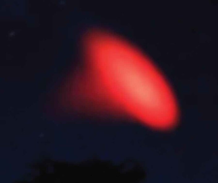 A samarium cloud similar to the one that will be formed during the Metal Oxide Space Cloud experiment in the ionosphere above the Republic of the Marshall Islands. Two separate sounding rockets will propel canisters containing samarium powder following launch one day apart from U.S. Army’s Ronald Reagan Ballistic Missile Defense Test Site, Kwajalein Atoll. Liftoff is tentatively scheduled for September 2012. (Courtesy photo) 