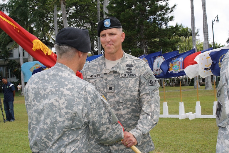 FORT SHAFTER, HI — Lt. Col. Thomas D. Asbery became the 68th commander of the U.S. Army Corps of Engineers Honolulu District in a military ceremony here, July 18, 2012.