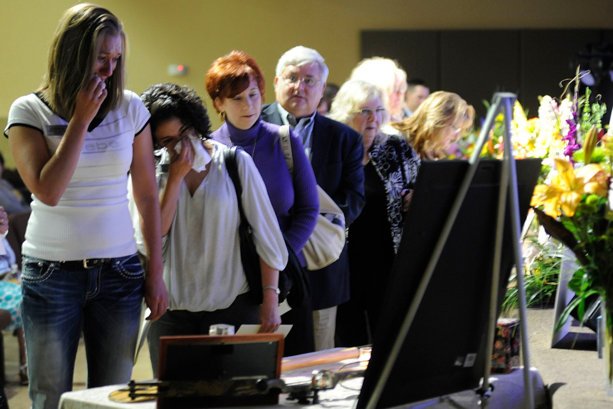 Family and friends of Michael LeMaitre remembered Michael LeMaitre during a Celebration of Life ceremony held at Anchorage City Church July 13. LeMaitre went missing during the 85th Annual Mount Marathon race near Seward, Alaska July 4. While the search for him continues, his family chose to celebrate his life with the ceremony. LeMaitre was a member of the 673d Force Support Squadron, located on Joint Base Elmendorf-Richardson, Alaska. (U.S. Air Force photo by Staff Sgt. Robert Barnett)