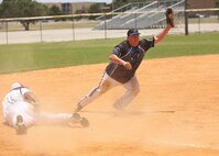 802nd Force Support Squadron shortstop Brett Cannon said the team needs to have more good games than bad to repeat as Joint Base San Antonio softball champions. (U.S. Air Force photo/Robbin Cresswell)
