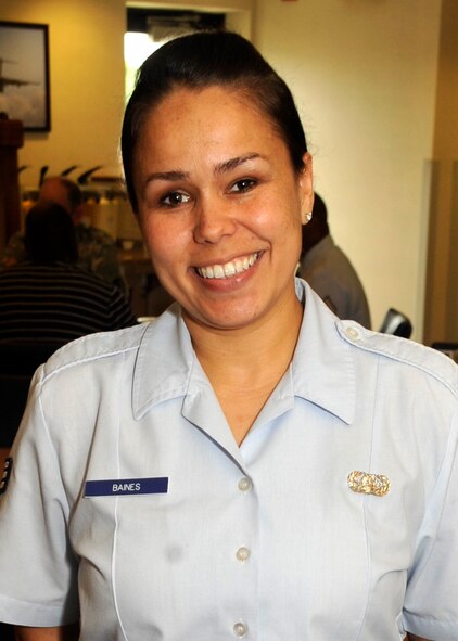 "I like the grilled chicken salad because it is healthy and tastes good." - Senior Airman Tatiana Baines