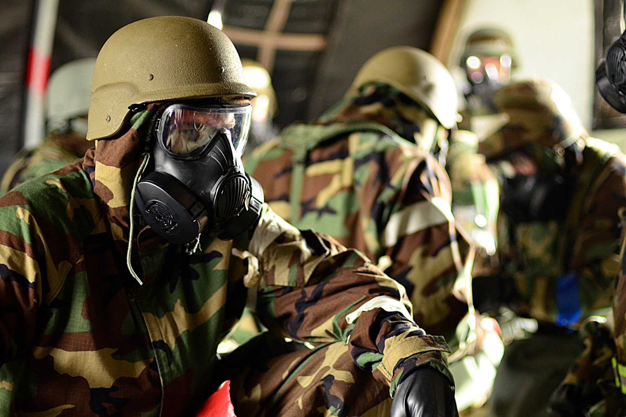 WRIGHT-PATTERSON AIR FORCE BASE, Ohio - Reservists assigned to the 445th Maintenance and Aircraft Maintenance Squadrons conducted Ability to Survive and Operate (ATSO) exercise July 14. The exercise tested the response of Airmen to chemical and conventional attacks that might occur in an overseas theater of operations. (U.S. Air Force photo/Tech. Sgt. Anthony Springer)