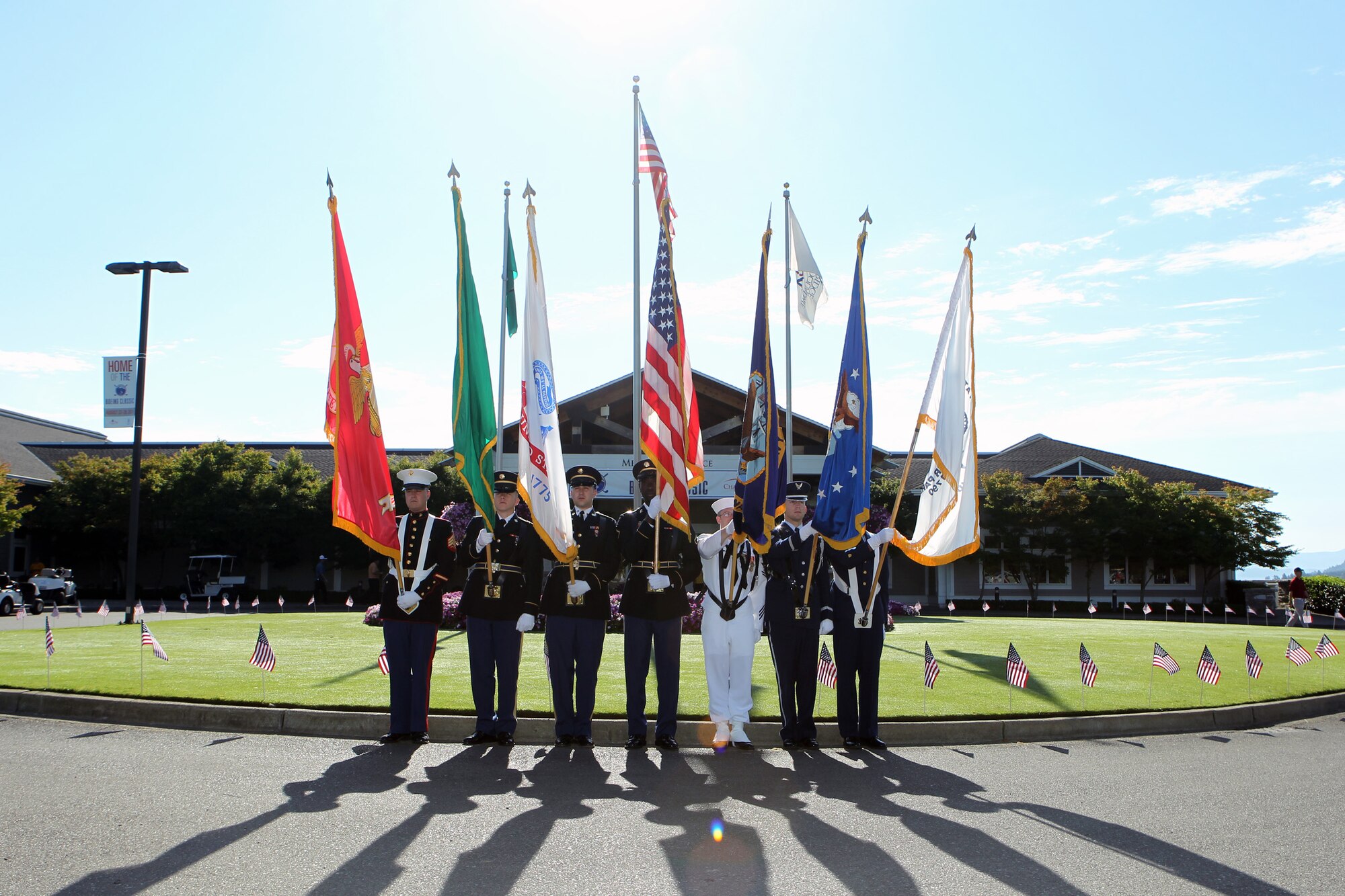 MCCHORD FIELD, Wash. – A special performance of the National Anthem by The U.S. Armed Forces color guard is planned for the second annual Military Appreciation Day at the Tournament Players Club in Snoqualmie, Wash., Aug. 26.  Honoring the men and women who serve our country, the Boeing Classic is hosting military members and their families for a day  at the Champions Golf Tour. (Courtesy photo)