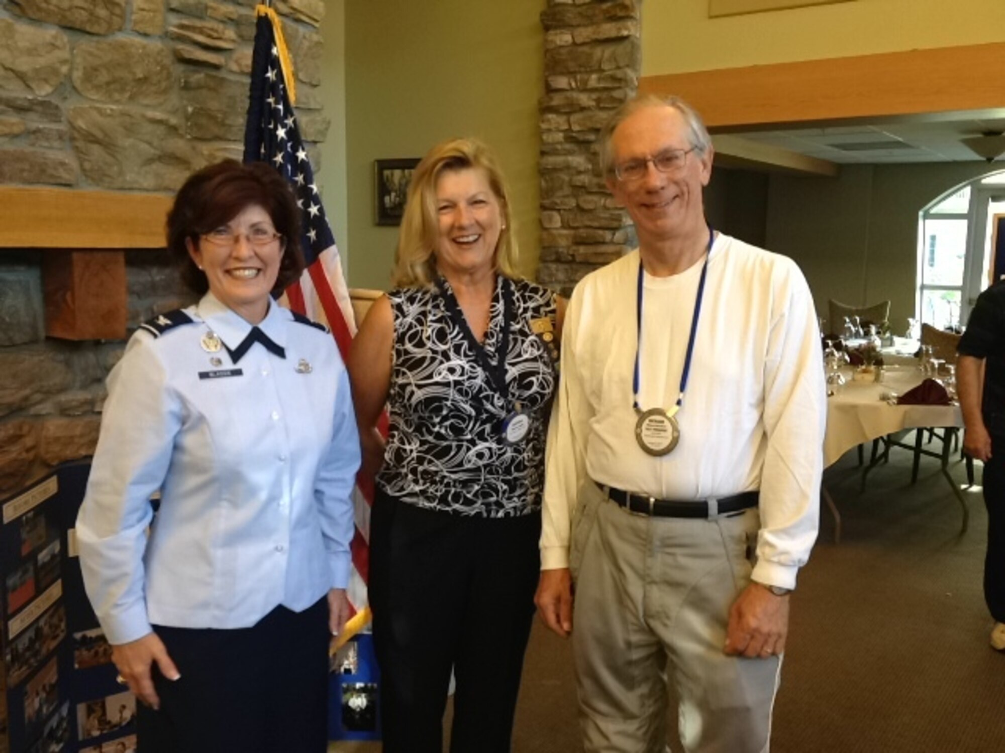 AURORA, Colo. - Col. Pat Blassie, Air Reserve Personnel Center Commander, spoke to the Aurora Gateway Rotary Club here July 20 on ARPC’s heritage and mission. ARPC’s community relations programs are designed to enhance morale, public trust and support and to demonstrate that the Air Force is a community partner and a responsible steward of National resources. (U.S. Air Force photo/Lt. Col. Belinda Petersen)
