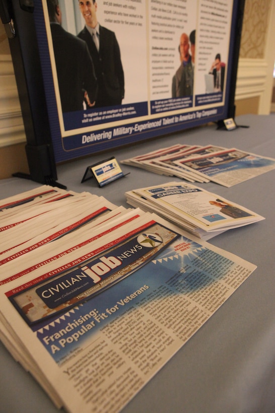 Information was available to attendees during the Career Exposition sponsored by CareerJobs.com, hosted at Marston Pavilion aboard Marine Corps Base Camp Lejeune July 19. CareerJobs.com hosts their exposition aboard the base twice a year.