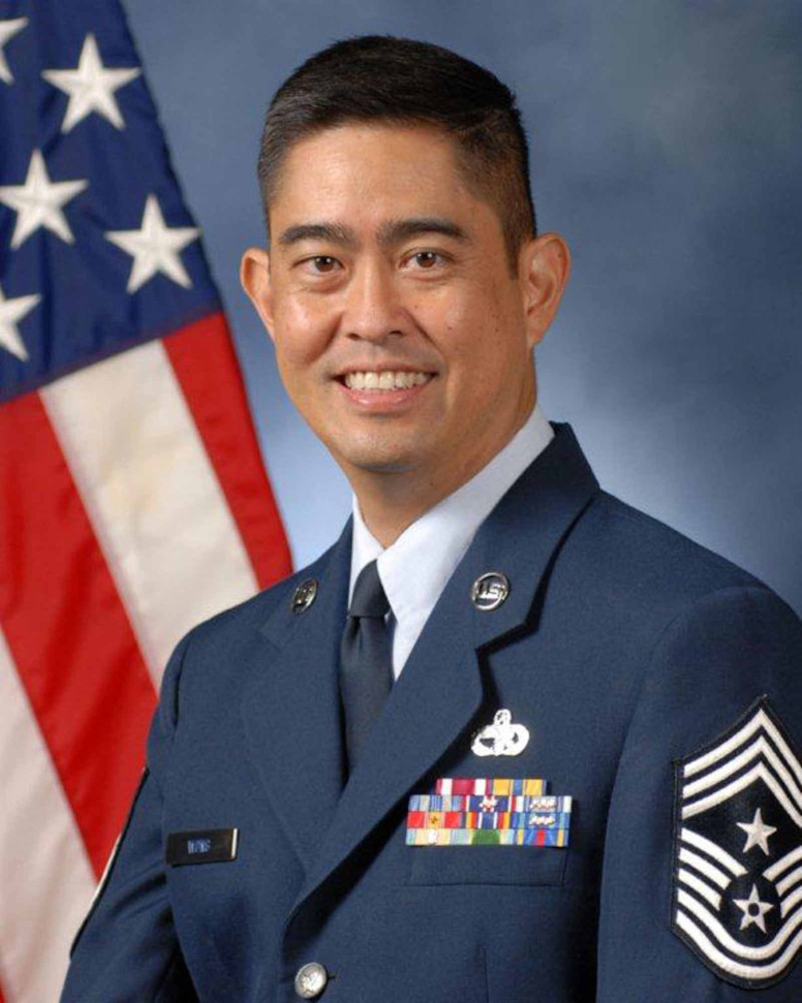 Chief Master Sergeant Brian Wong replaced Chief Master Sgt. David Paullet as the new command chief master sergeant for the Air Reserve Personnel Center Aug. 1, 2012, on Buckley Air Force Base, Colo. (Courtesy Photo)