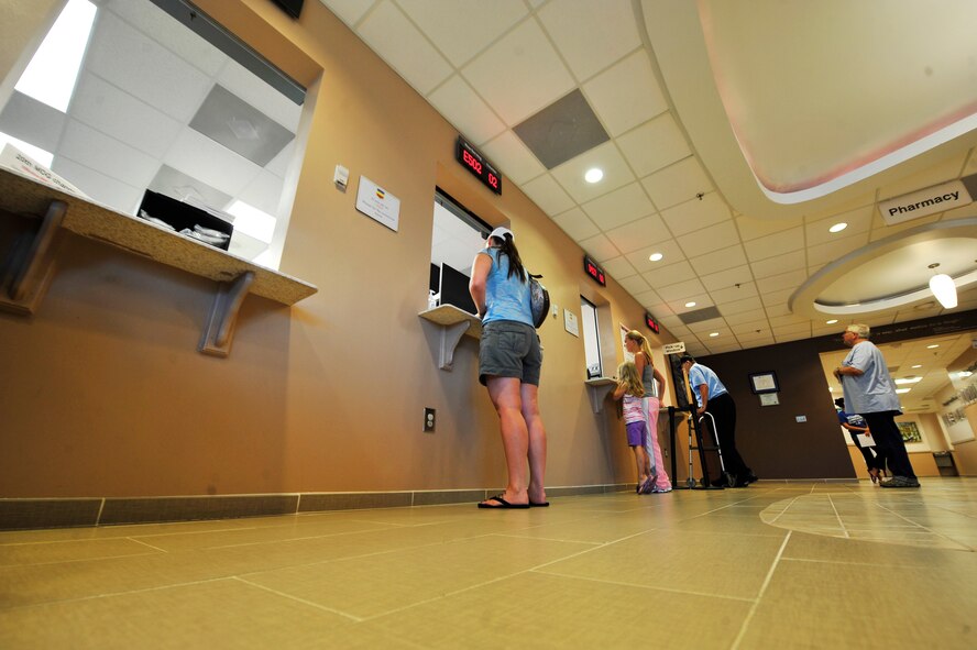 Patients visit the pharmacy at the 20th Medical Group, Shaw Air Force Base, S.C., July 19, 2012.  Personnel working at the pharmacy dispense  approximately 5,000 prescriptions per week.(U.S. Air Force photo by Airman Nicole Sikorski/Released) 