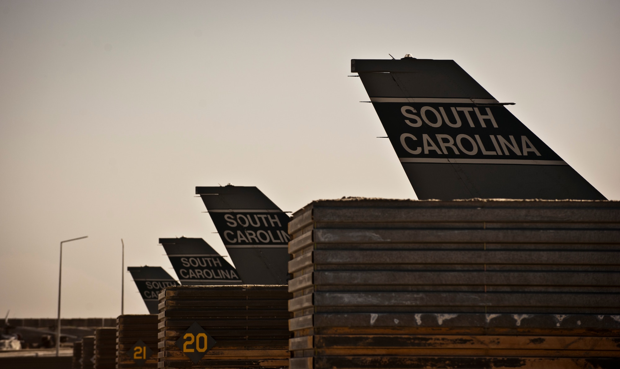 U.S. Air Force F-16 Fighting Falcons assigned to Kandahar Airfield sit on the ramp at Bagram Airfield, Afghanistan, July 21, 2012. Several F-16s were temporarily moved to Bagram while Airmen made improvements to Kandahar’s ramp. (U.S. Air Force Photo/Capt. Raymond Geoffroy)