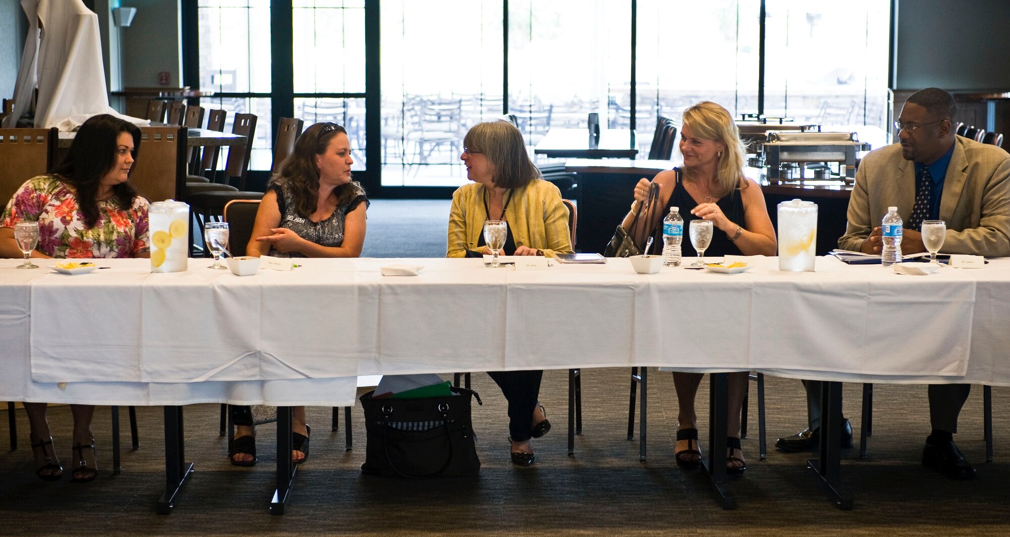 Dr. Karen Gross, United States Department of Education senior policy advisor, discusses issues regarding military members and their families during a  roundtable meeting July 24, 2012, at Nellis Air Force Base, Nev. Before joining the U.S. Department of Education, Gross was the President of Southern Vermont College. (U.S. Air Force photo by Airman 1st Class Christopher Tam)