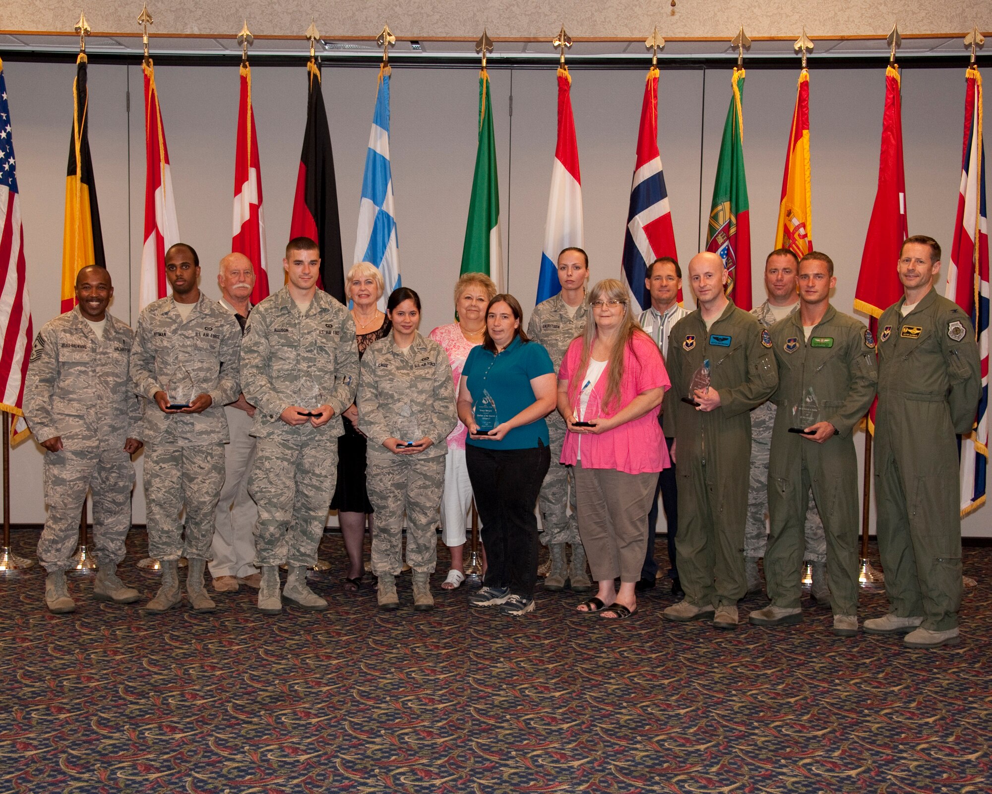 The 80th Flying Training Wing recognizes its Quarterly Award winners July 25, 2012 with a luncheon at the Sheppard Club. (U.S. Air Force photo/Danny Webb) 
