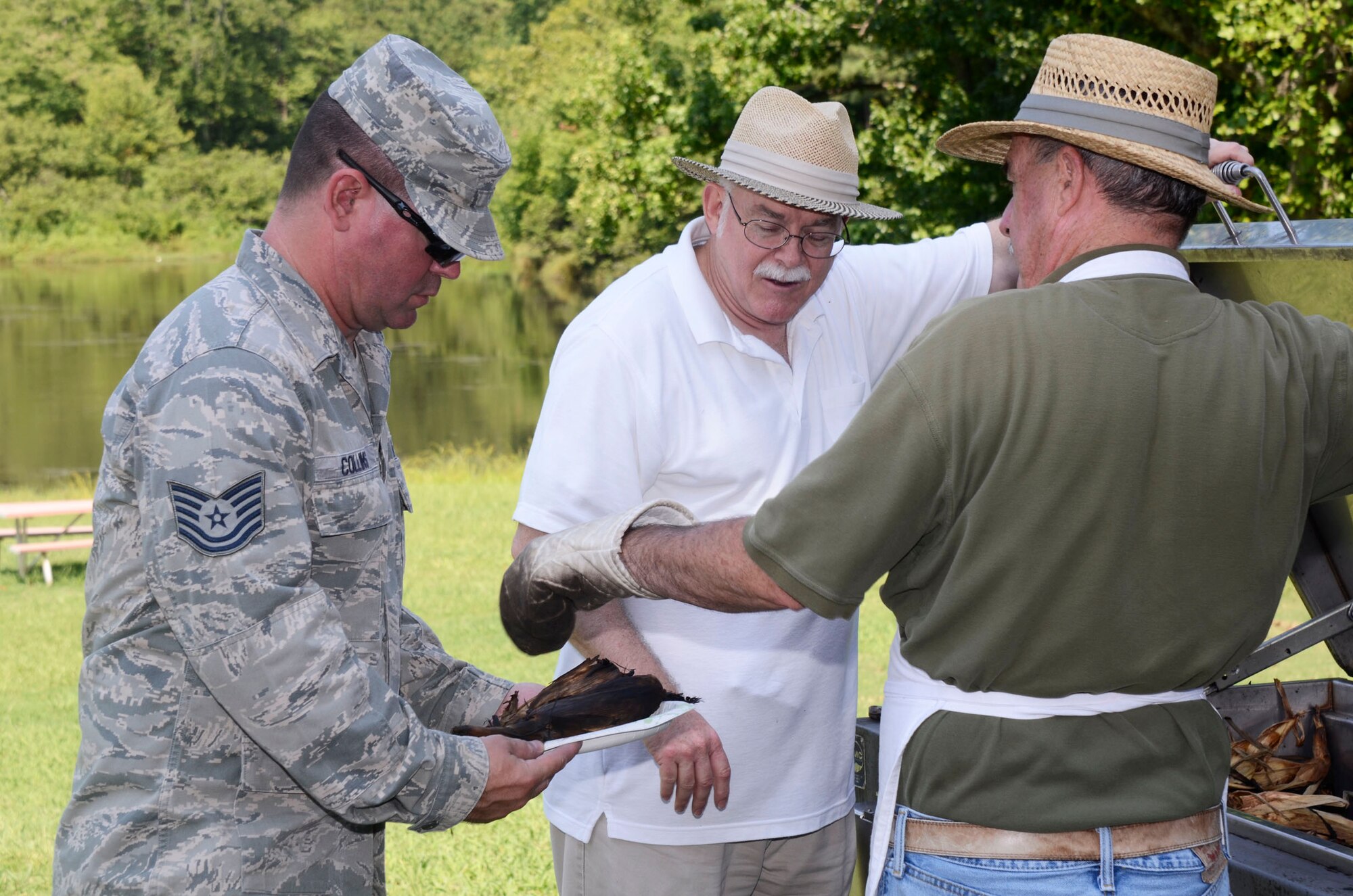 Volunteers stepped up to make the Dobbins Annual Corn and Sausage Roast a success July 18. (U.S. Air Force photo/Don Peek)