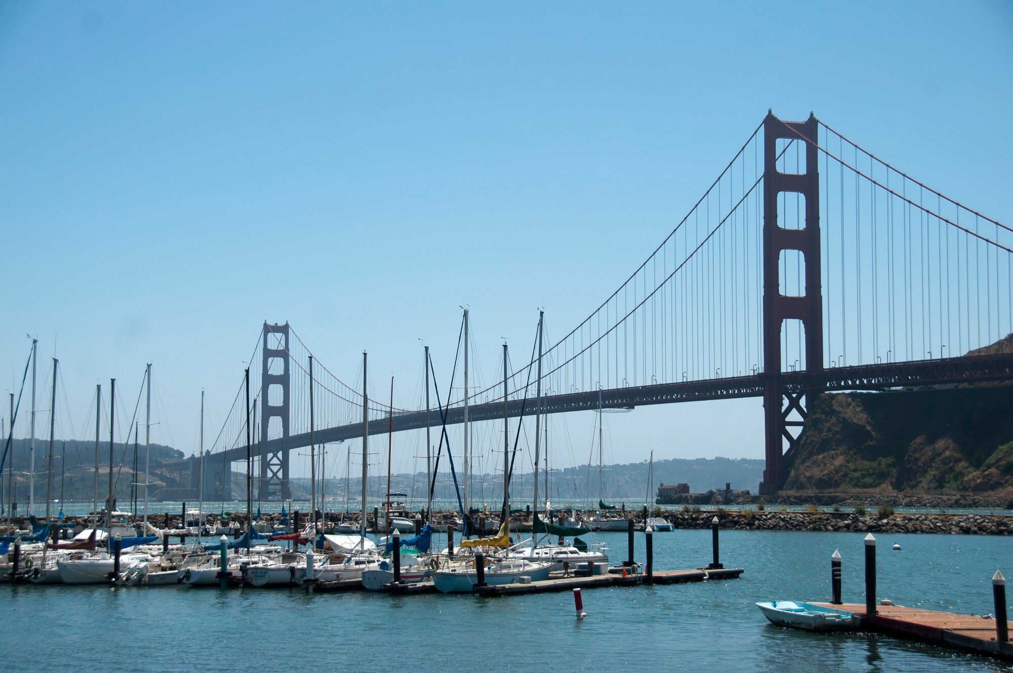 The Travis Maina, located in Sausalito, CA overlooks the San Francisco Bay.
Service members can use their PLAYpass card and learn to sail at the marina.
(U.S. Air Force Photograph/Heide Couch)
