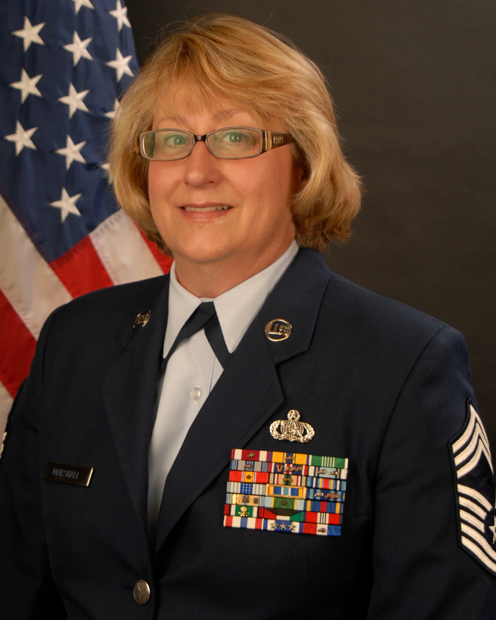 Portrait of Chief Master Sgt Deborah Marshall, Chief of the 169th Force Support Squadron.

(SCANG Photo by:  Senior Master Sgt Edward Snyder, 21 June 2011 - RELEASED)