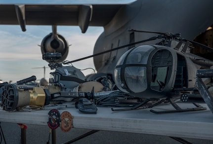 628th Logistics Readiness Squadron Forward Area Refueling Point operation equipment is displayed during a demonstration at Joint Base Charleston - Air Base, July 12, 2012. The FARP’s mission is to hot refuel, refueling while the aircrafts’ engines are operating, from a transport aircraft (C-17 Globemaster III) to a receiver aircraft, under the cover of darkness in an austere environment. The team’s capability to refuel aircraft in remote locations helps support special operations teams worldwide. The C-17 Globemaster III not only has the capability to fly long distances and land in remote airfields in rough, land-locked regions, but it can also carry large equipment, supplies and troops directly to small airfields in harsh terrain anywhere in the world, day or night. (U.S. Air Force photo/Airman 1st Class Ashlee Galloway)