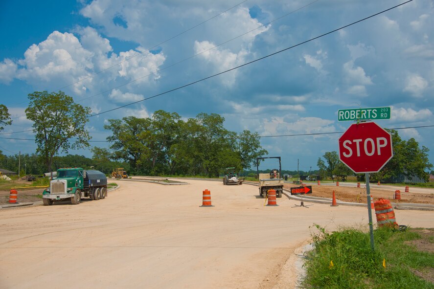 Contractors are currently working on new roads leading to Moody Air Force Base’s new Commercial Gate and base housing. This new project is a welcome addition to the ever-growing base.  The new gate is slated to open by late summer. 
(U.S. Air Force photo by Airman 1st Class Paul Francis/Released)
