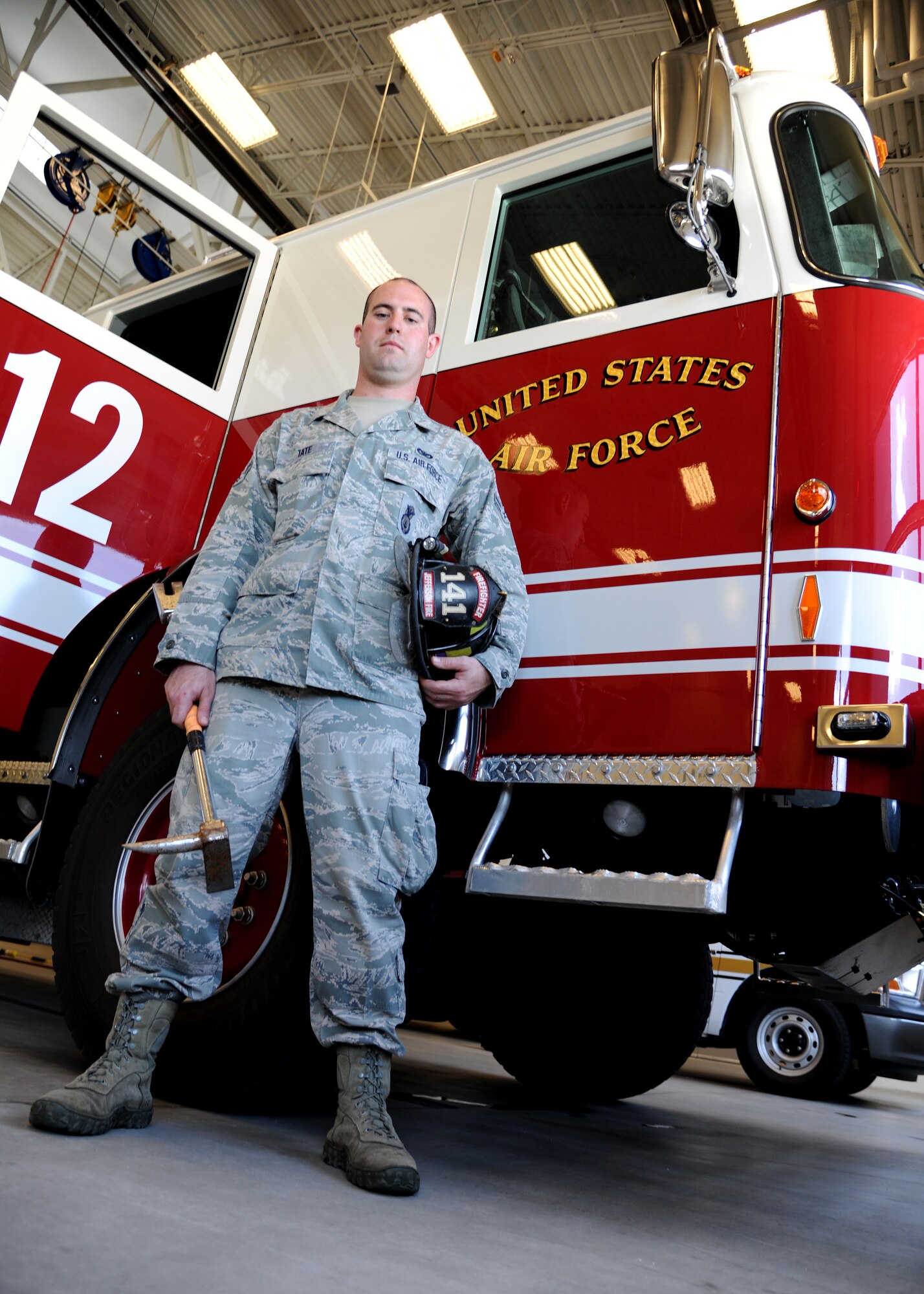 Airman 1st Class Kirk Tate, 319th Security Forces Squadron, is the Warrior of the Week for July 25, 2012, on Grand Forks Air Force Base, N.D.  In his spare time, Tate volunteers with the Volunteer Fire Departmet in Emerado, N.D.  Tate is also pursuing a bachelor’s degree in criminal justice as well as an associate’s degree in fire science.  (U.S. Air Force photo/Airman 1st Class Ashley N. Taylor)  