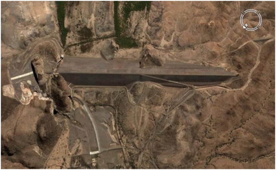 Aerial view of Painted Rock Dam